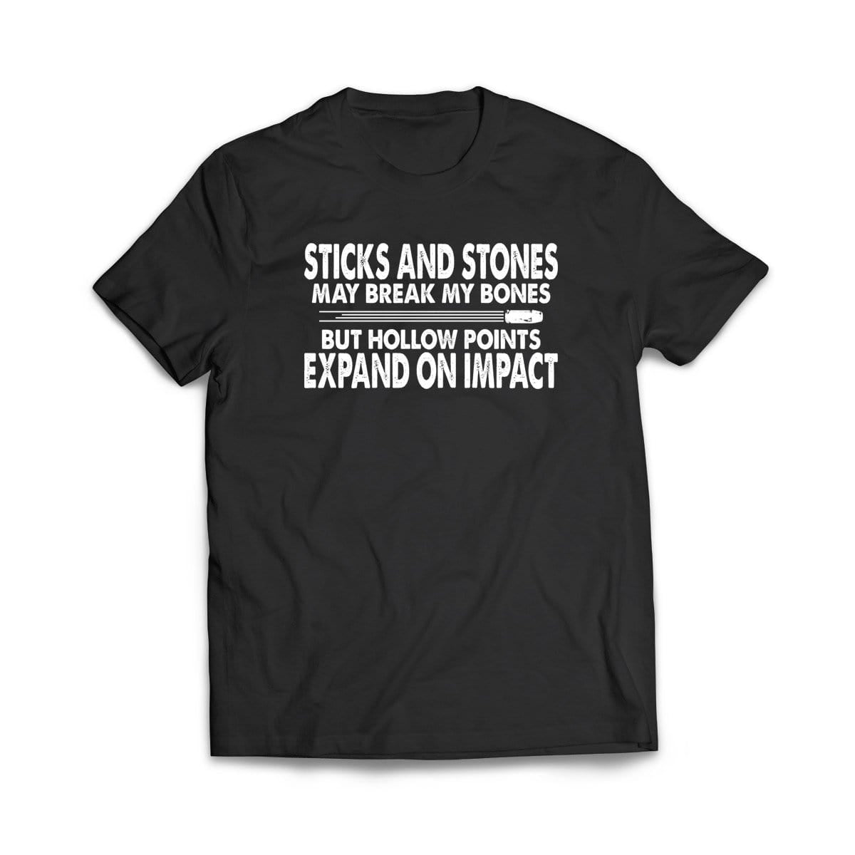 Sticks and Stones Black T-Shirt - We Got Teez