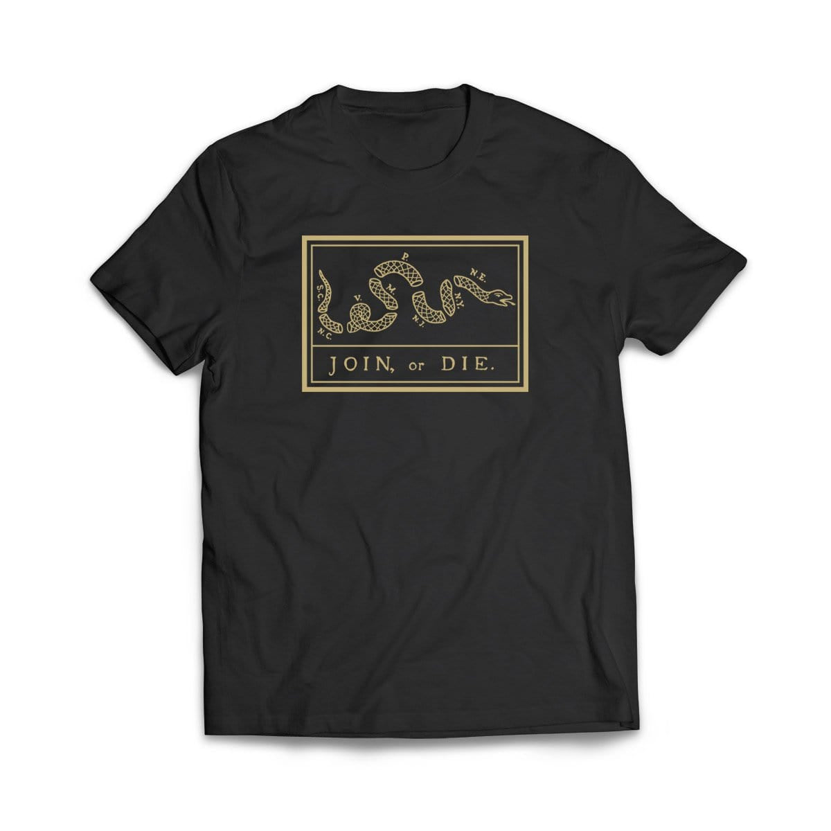 "Join or Die" Black T-Shirt - We Got Teez