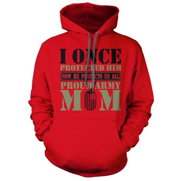 We Got Teez Proud Army Mom Hoodie XL Red