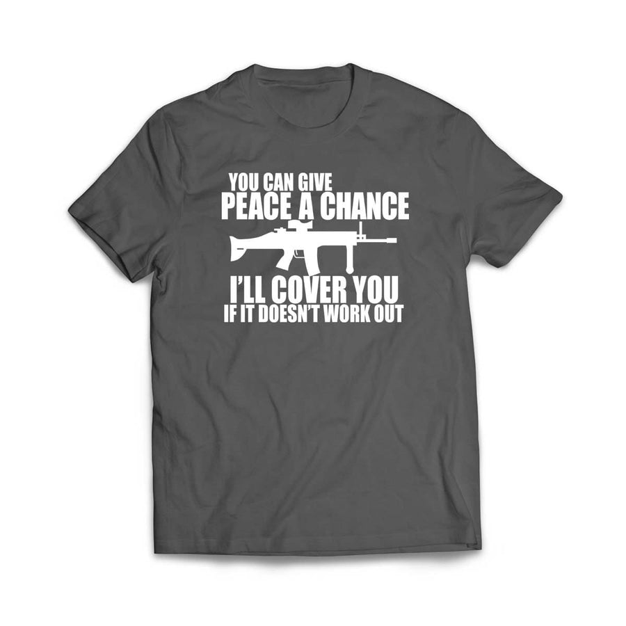 You Can Give Peace a Chance Black Tee Shirt