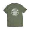 Guns and Coffee Military Green T-Shirt - We Got Teez