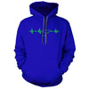 Life Support Gun Heartbeat Royal Blue Hooded Sweatshirt - We Got Teez
