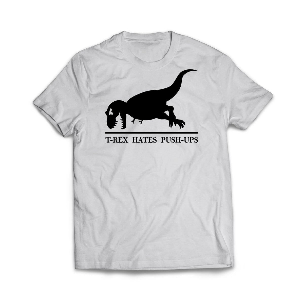T.Rex Hates Push-Ups T-Shirt (Mens)[1! Or half! Or not even 1 –  Tiny T-Rex Hands
